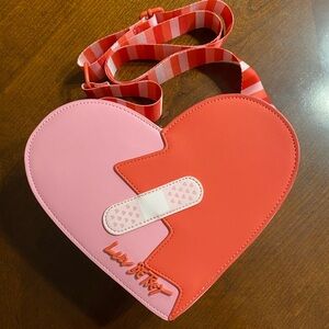 Betsey Johnson Broken Heart Red Pink Shoulder Bag Purse